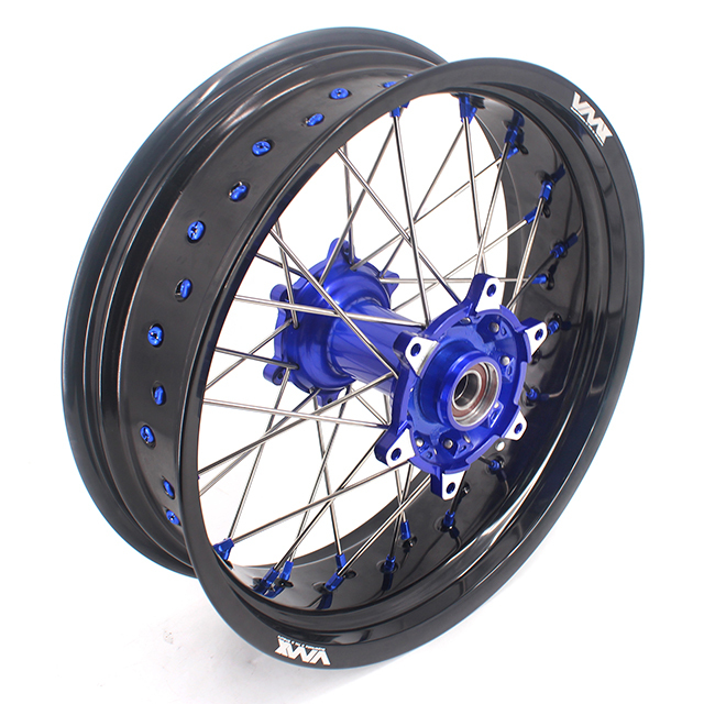 VMX 3.5*17"/5.0*17"  Supermoto Casting Dirt Bike Wheels Rims Fit HUSQVARNA TE TC FE FC 2014-2024 Blue Hub/Nipple