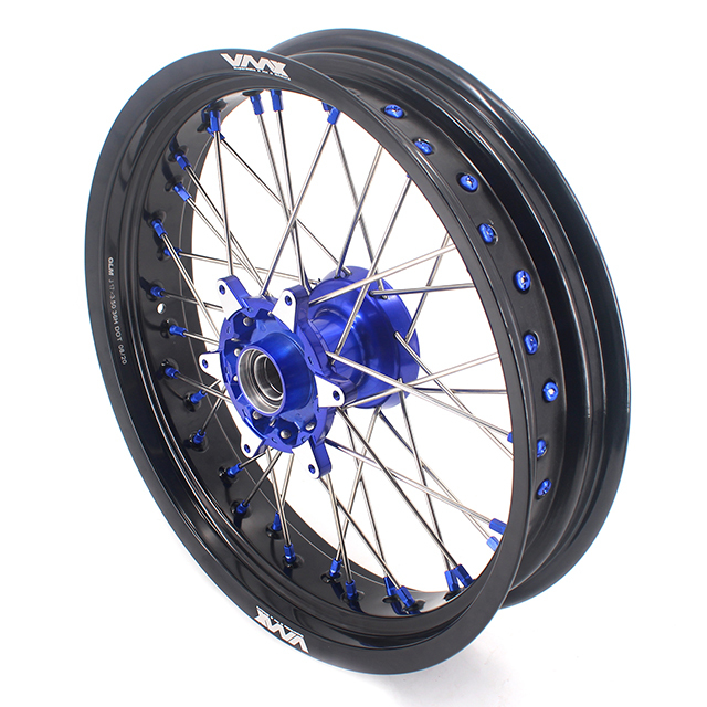 VMX 3.5*17"/5.0*17"  Supermoto Casting Dirt Bike Wheels Rims Fit HUSQVARNA TE TC FE FC 2014-2024 Blue Hub/Nipple