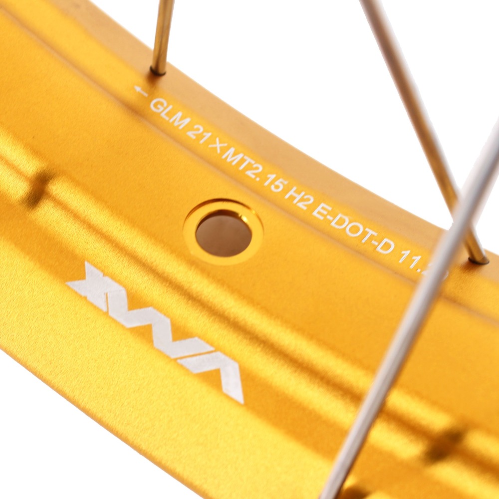 VMX Fit KTM790 Adventure R 2019-2021, KTM890 2021-2022 Tubeless Wheels 21/18  Rims Orange Hub Gold Rim