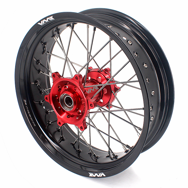 VMX 3.5/5.0 Motorcycle Supermoto Wheel Fit GAS GAS 2018-2020 Rieju 2021-2022 Red hub Black rim