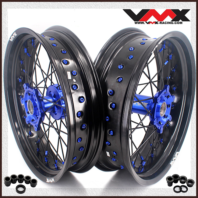 VMX 3.5/5.0 Motorcycle Supermoto Wheels Rim Fit YAMAHA YZ250F YZ450F YZ125/250 Blue/Black