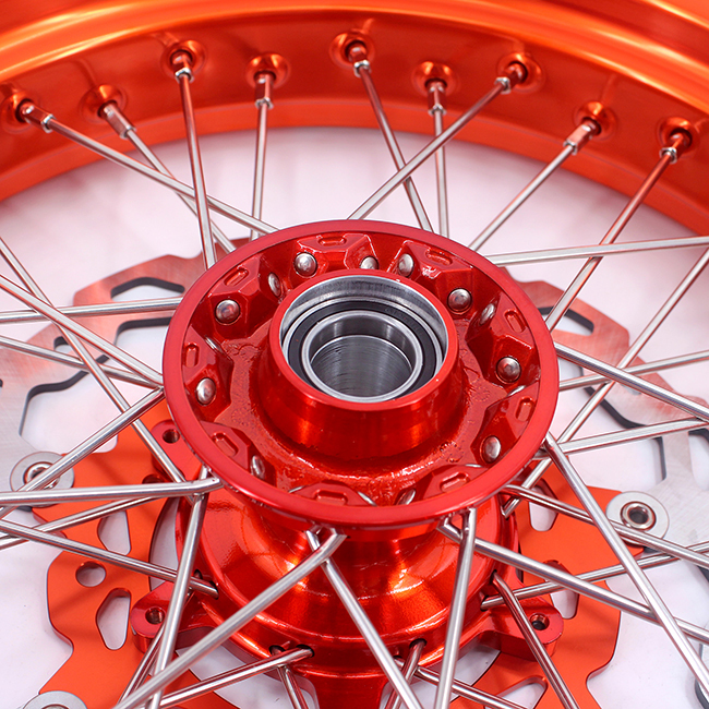 VMX 3.5/5.0 Motorcycle Supermoto Cast Wheels CST Tire Compatible with KTM EXC SXF 2003-2024 Orange Rim