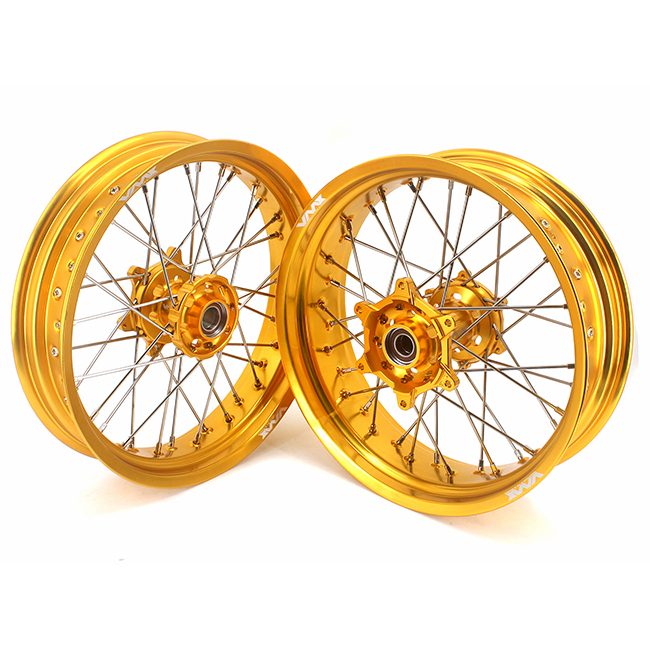 VMX 3.5/5.0 Supermoto Wheels Rims Compatible with KTM EXC SXF XCF 125cc-530cc Gold Hub/Rim