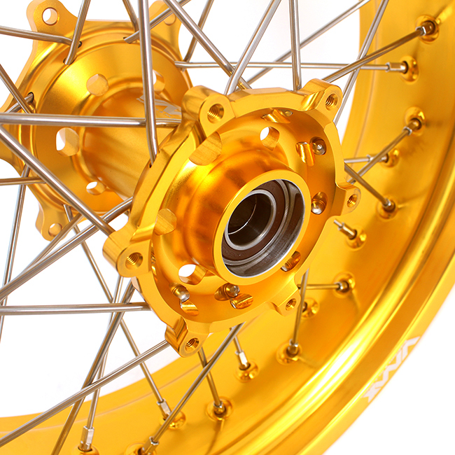 VMX 3.5/5.0 Supermoto Wheels Rims Compatible with KTM EXC SXF XCF 125cc-530cc Gold Hub/Rim