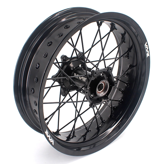 VMX 3.5/5.0 Supermoto Wheels Rims Set Compatible with KTM EXC SXF XCF 125cc-530cc All Black