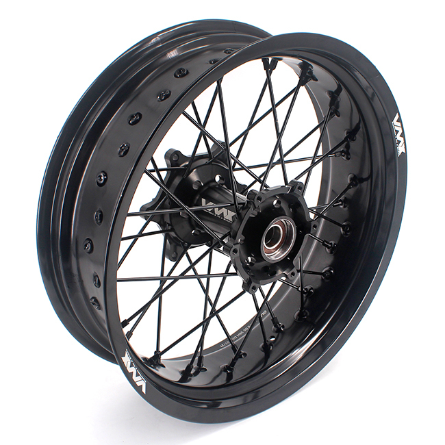 VMX 3.5/5.0 Supermoto Wheels Rims Set Compatible with KTM EXC SXF XCF 125cc-530cc All Black