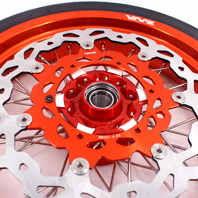 VMX 3.5/5.0 Motorcycle Supermoto Cast Wheels CST Tire Compatible with KTM EXC SXF 2003-2024 Orange Rim