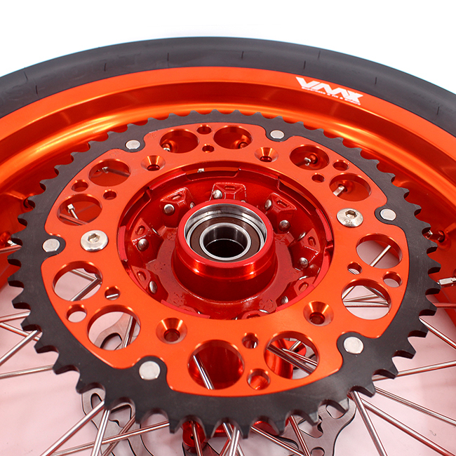 VMX 3.5/5.0 Motorcycle Supermoto Cast Wheels CST Tire Compatible with KTM EXC SXF 2003-2024 Orange Rim