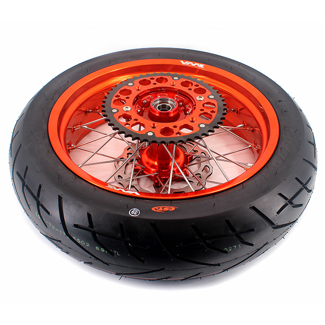 VMX 3.5/5.0 Motorcycle Supermoto Cast Wheels CST Tire Compatible with KTM EXC SXF 2003-2024 Orange Rim