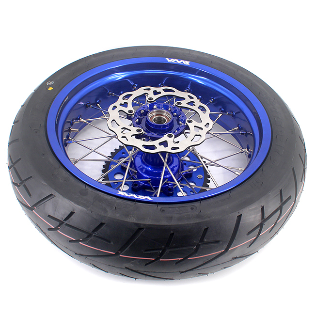 VMX 3.5/5.0 Motorcycle Supermoto Cast Wheels With CST Tire Fit KTM EXC SXF XCF 125-530cc Blue Rim