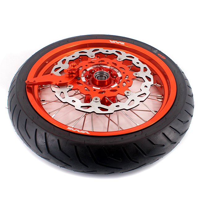 VMX 3.5/5.0 Motorcycle Supermoto Cast Wheels CST Tire Compatible with KTM EXC SXF 2003-2024 Orange Rim