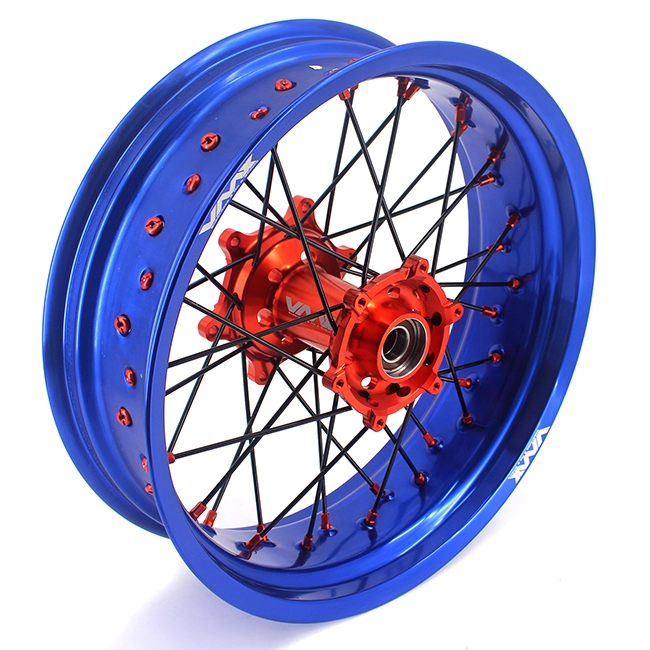 VMX 3.5/5.0 Motorcycle Supermoto Wheels Rim Fit KTM EXC SX 250 400 Blue Rim Orange Nipple