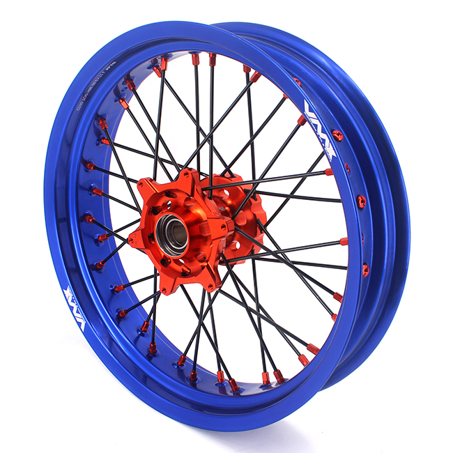 VMX 3.5*17"/5.0*17" Motorcycle Supermoto Wheels Rims Fit HUSQVARNA TE TC FE FC 2014-2024 Orange Hub Blue Rim