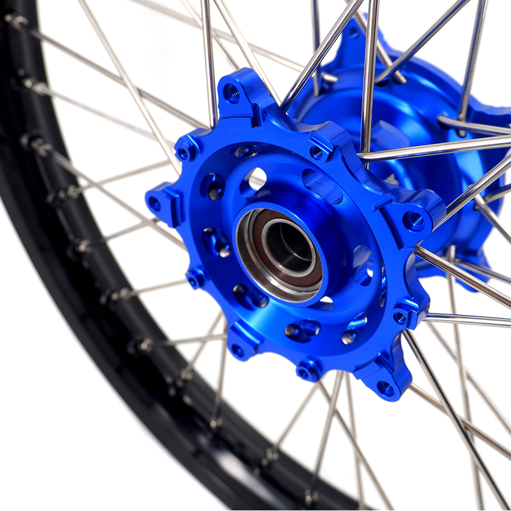 VMX 1.85*21"/2.5*18"  Motorcycle Wheels Rims Set Fit YAMAHA Tenere 700 Blue Hub Black Rim