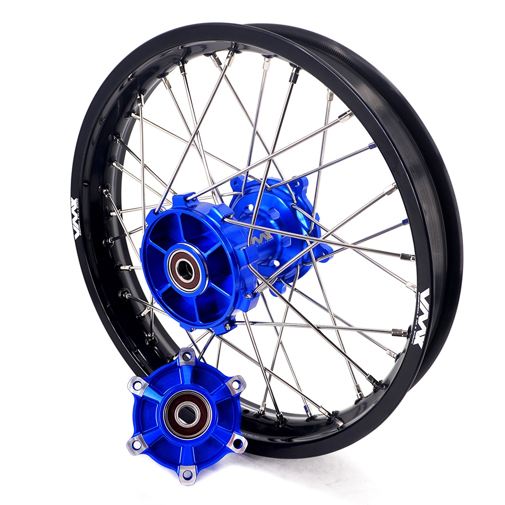 VMX 1.85*21"/2.5*18"  Motorcycle Wheels Rims Set Fit YAMAHA Tenere 700 Blue Hub Black Rim