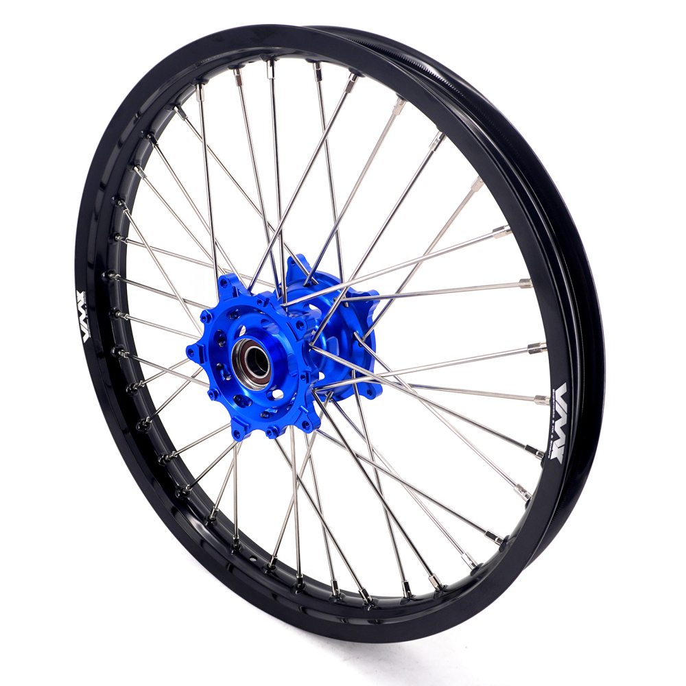 VMX 1.85*21"/2.5*18"  Motorcycle Wheels Rims Set Fit YAMAHA Tenere 700 Blue Hub Black Rim