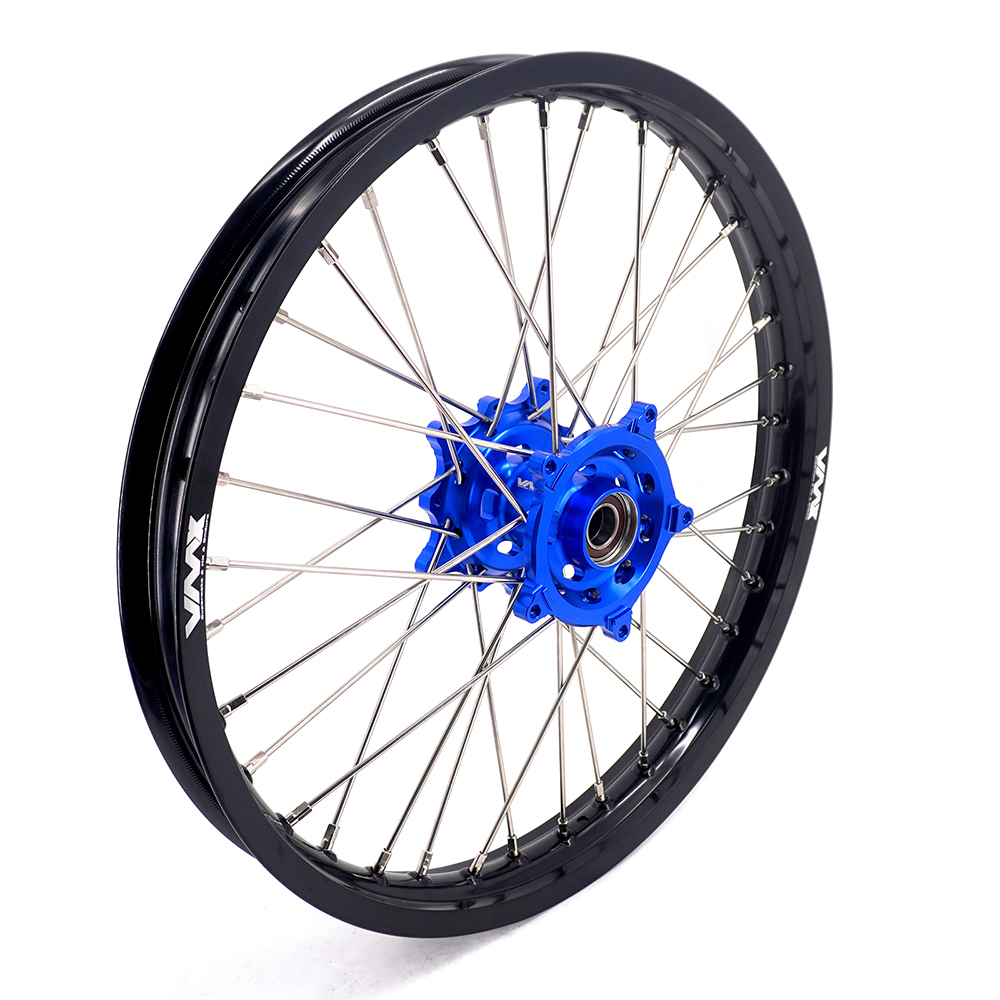 VMX 1.85*21"/2.5*18"  Motorcycle Wheels Rims Set Fit YAMAHA Tenere 700 Blue Hub Black Rim