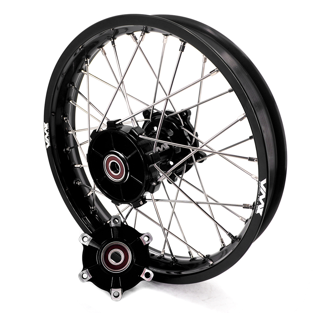 VMX 1.85*21"/2.5*18"  Motorcycle Wheels Rims Set Fit YAMAHA Tenere 700 Black Hub Black Rim