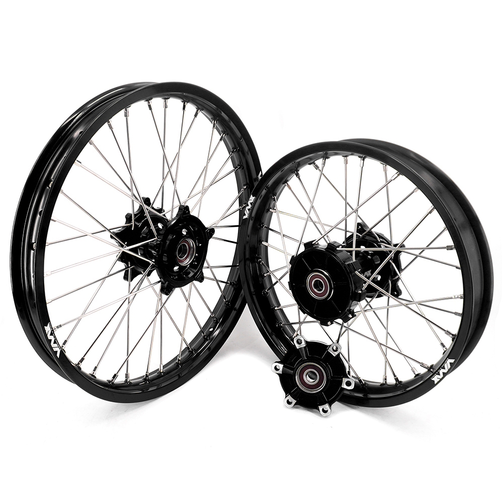 VMX 1.85*21"/2.5*18"  Motorcycle Wheels Rims Set Fit YAMAHA Tenere 700 Black Hub Black Rim