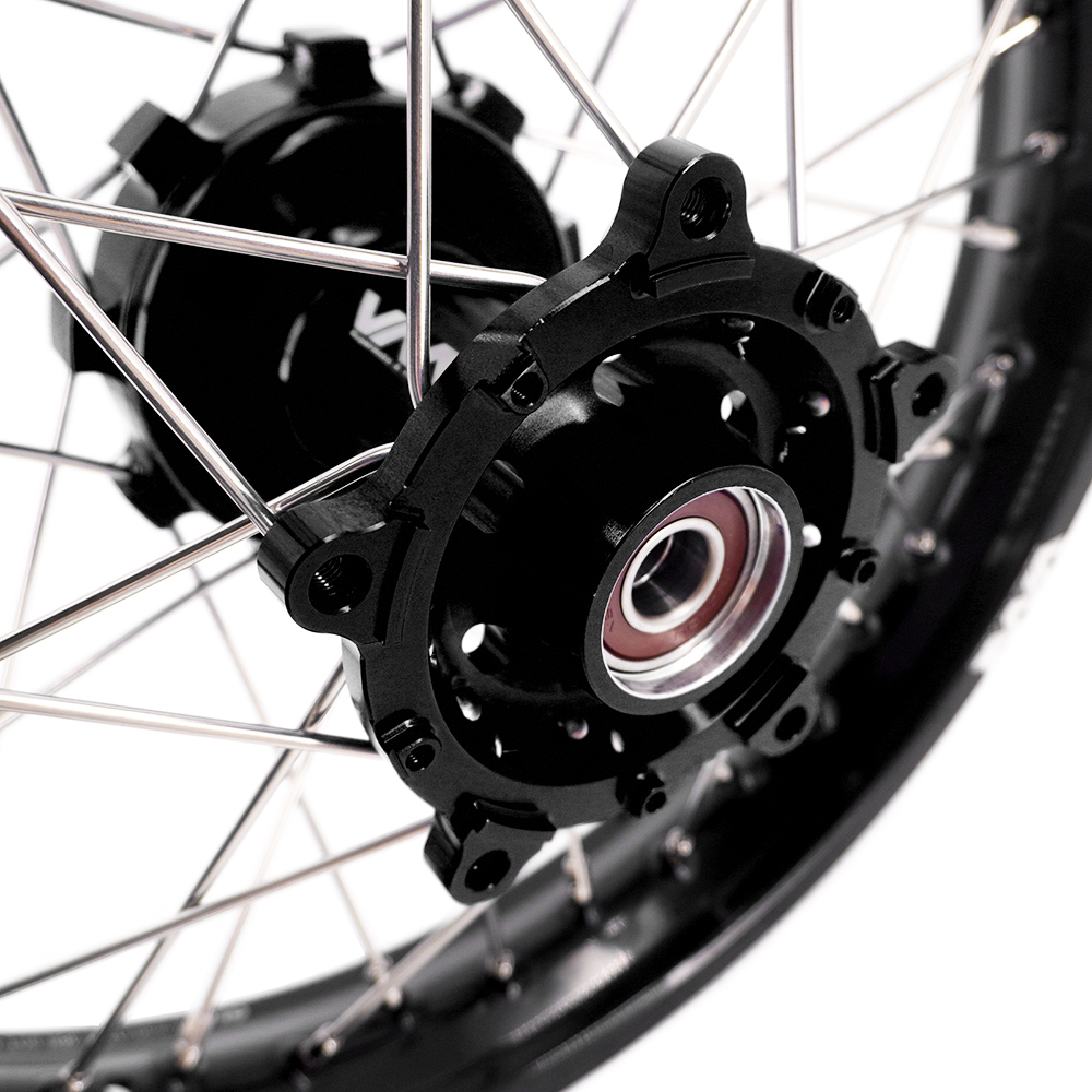 VMX 1.85*21"/2.5*18"  Motorcycle Wheels Rims Set Fit YAMAHA Tenere 700 Black Hub Black Rim