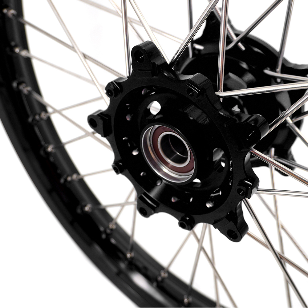 VMX 1.85*21"/2.5*18"  Motorcycle Wheels Rims Set Fit YAMAHA Tenere 700 Black Hub Black Rim