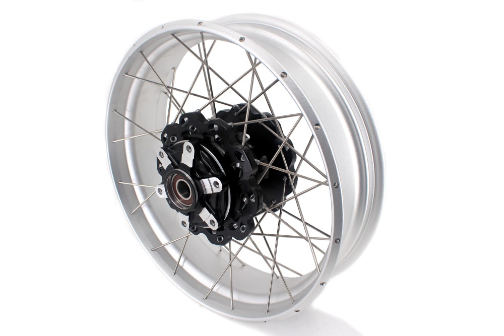 VMX Fit Triu mph Bonneville T100  T120 Tubeless Wheels 2.5*18"/4.25*17"  Black Hub Silver Rim