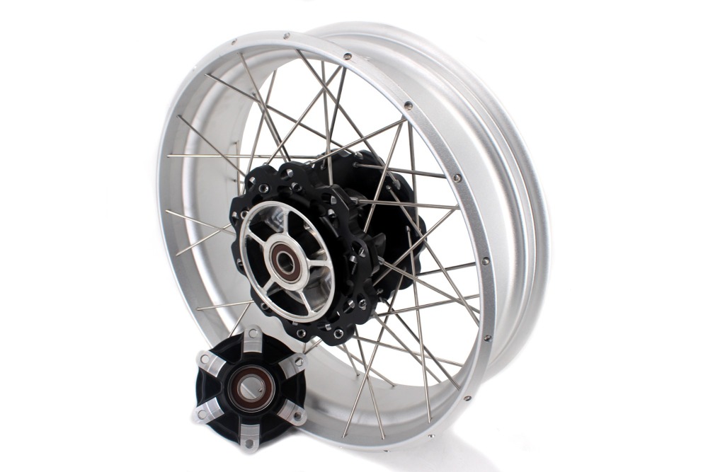 VMX Fit Triu mph Bonneville T100  T120 Tubeless Wheels 2.5*18"/4.25*17"  Black Hub Silver Rim