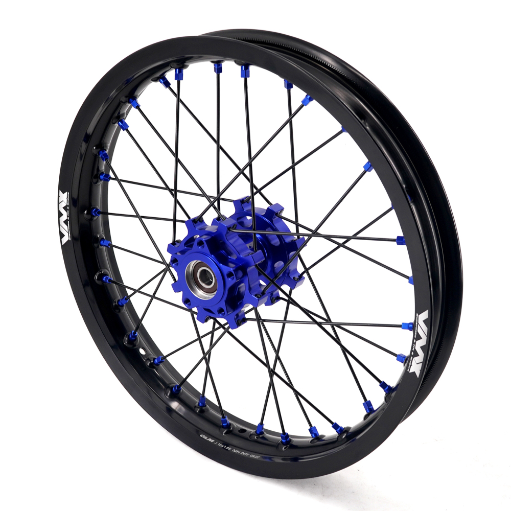 VMX 1.6*19" /1.85*16" Fit Surron Light Bee, Electric Dirt Bike Wheels Rim  Blue Nipple Black Spoke