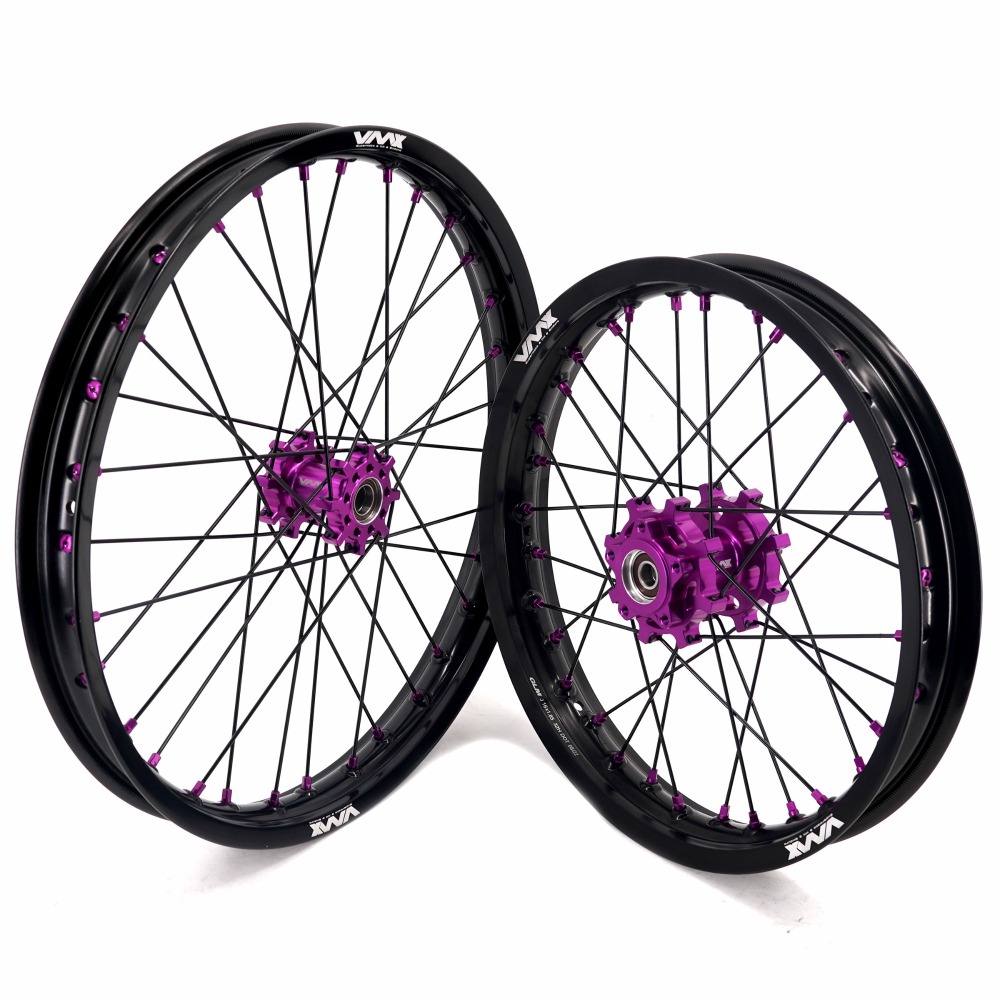 VMX 1.6*19" /1.85*16" Fit Surron Light Bee , Electric Dirt Bike Wheels Rim  Purple Hub/Nipple