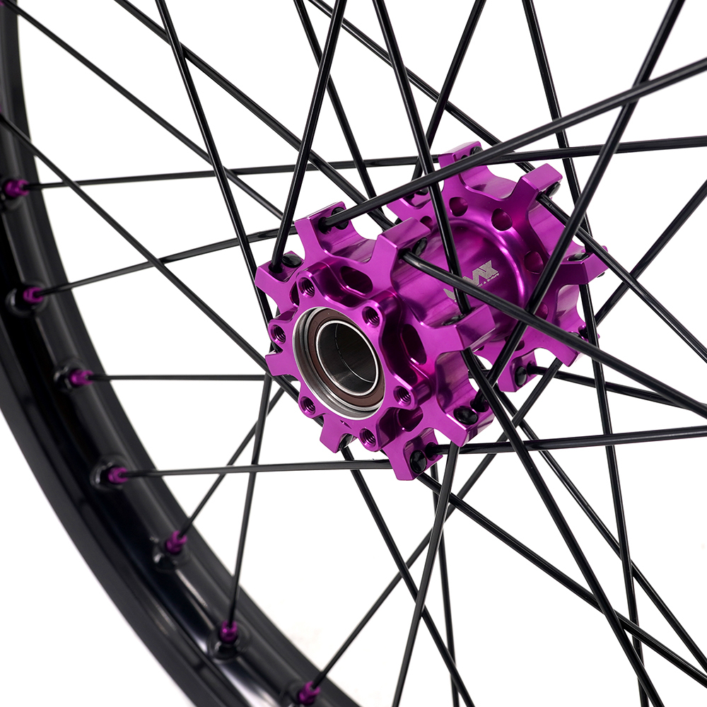 VMX 1.6*19" /1.85*16" Fit Surron Light Bee , Electric Dirt Bike Wheels Rim  Purple Hub/Nipple