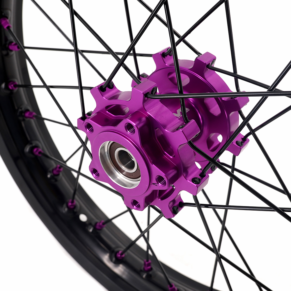 VMX 1.6*19" /1.85*16" Fit Surron Light Bee , Electric Dirt Bike Wheels Rim  Purple Hub/Nipple