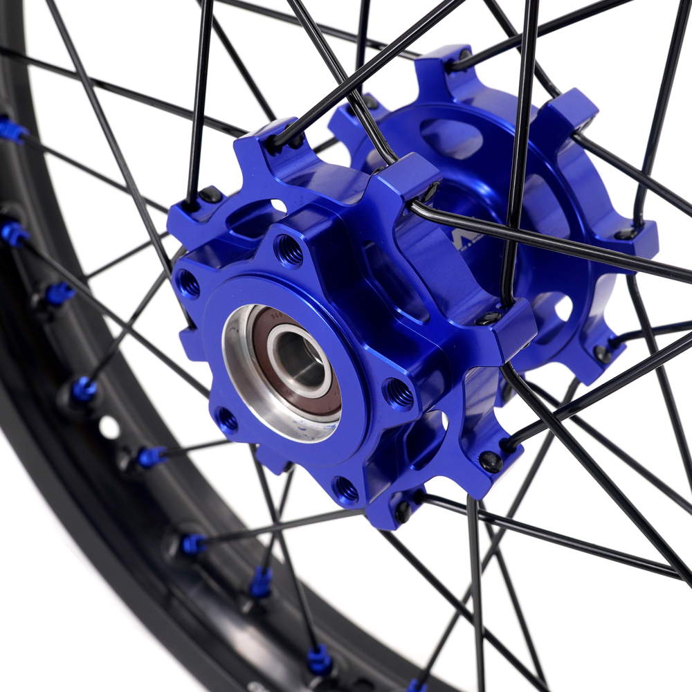 VMX 1.6*19" /1.85*16" Fit Surron Light Bee, Electric Dirt Bike Wheels Rim  Blue Nipple Black Spoke