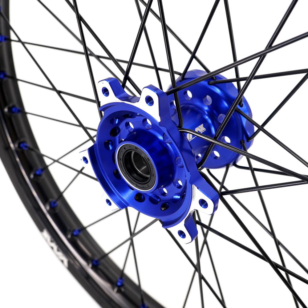 VMX 1.6*21" /2.15*18" Electric Bike Wheels Fit Surron Ultra Bee Dirt Bike Rim Blue Nipple Black Spoke
