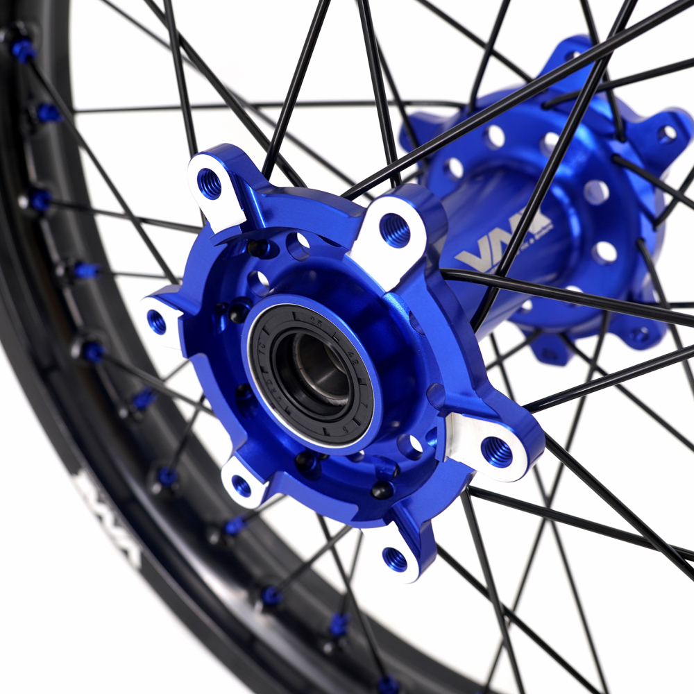 VMX 1.6*21" /2.15*18" Electric Bike Wheels Fit Surron Ultra Bee Dirt Bike Rim Blue Nipple Black Spoke