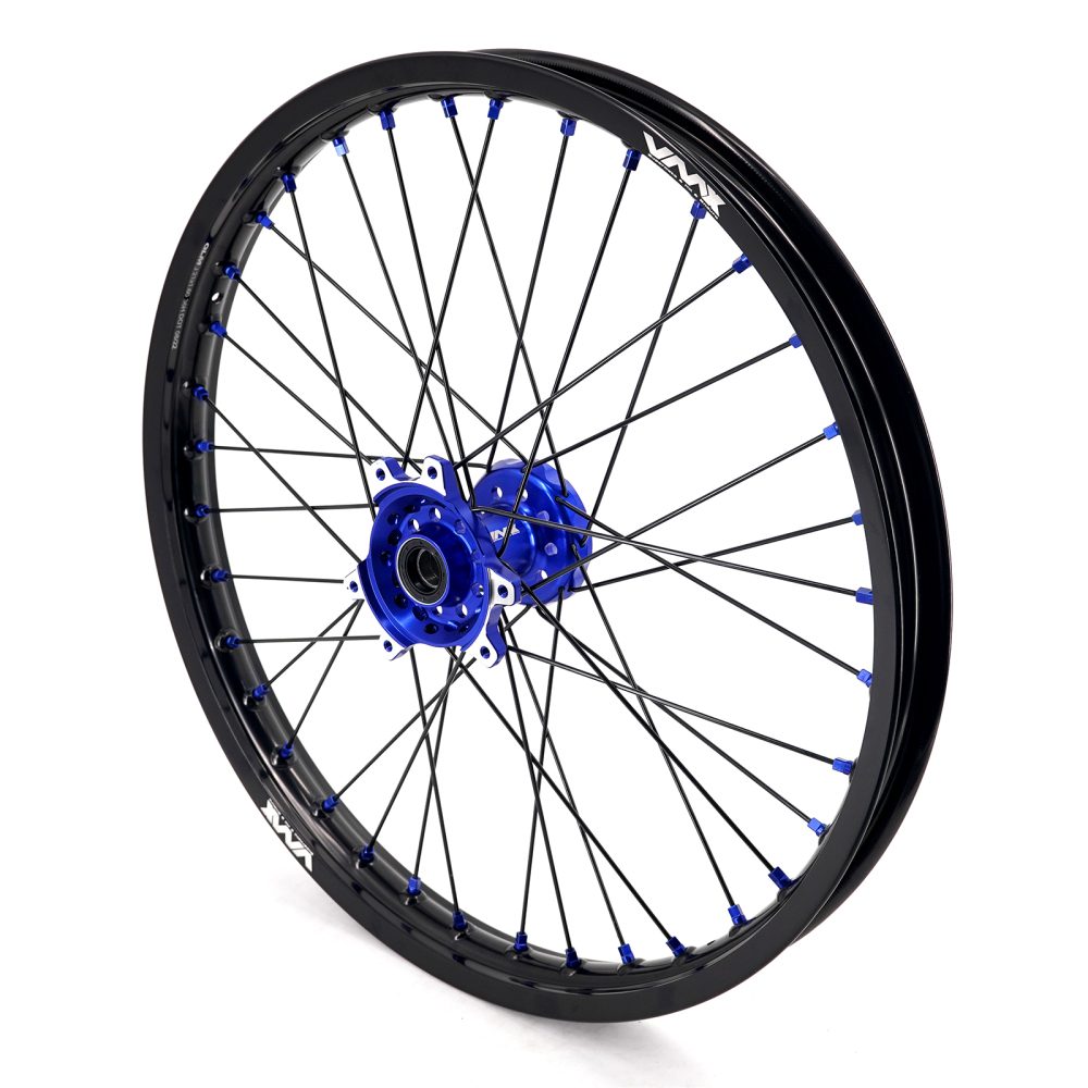 VMX 1.6*21" /2.15*18" Electric Bike Wheels Fit Surron Ultra Bee Dirt Bike Rim Blue Nipple Black Spoke