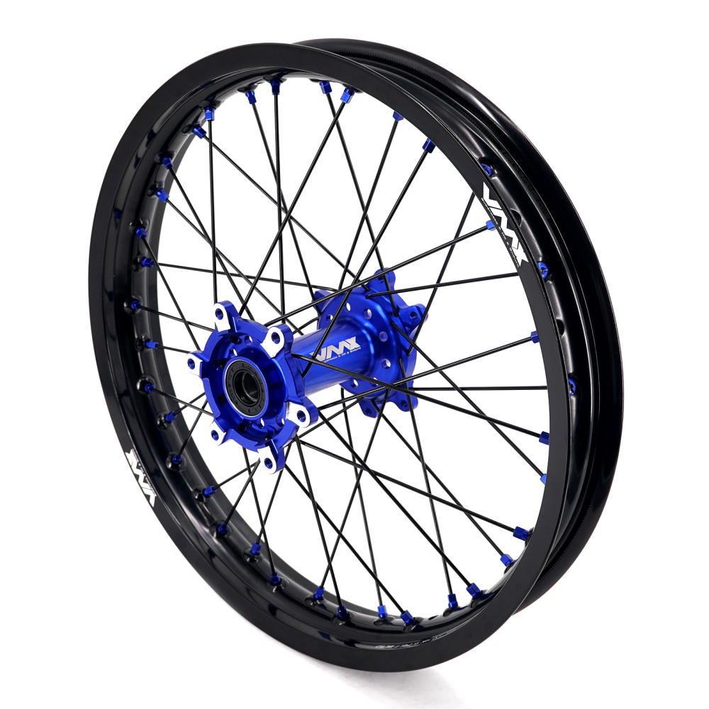 VMX 1.6*21" /2.15*18" Electric Bike Wheels Fit Surron Ultra Bee Dirt Bike Rim Blue Nipple Black Spoke