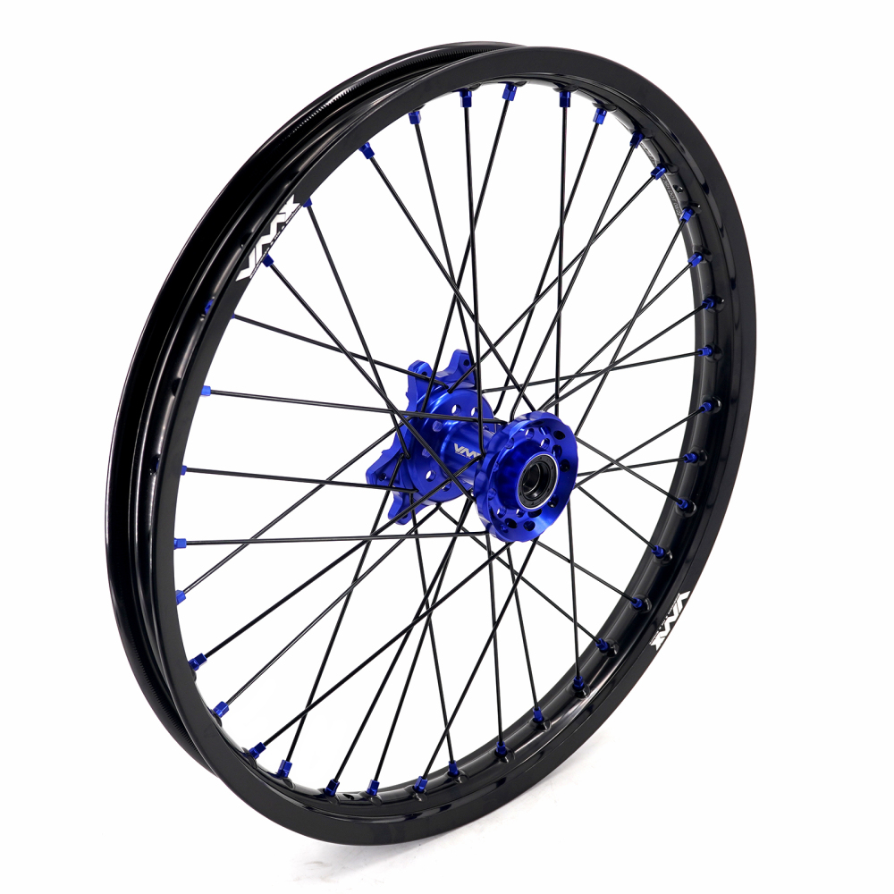 VMX 1.6*21" /2.15*18" Electric Bike Wheels Fit Surron Ultra Bee Dirt Bike Rim Blue Nipple Black Spoke