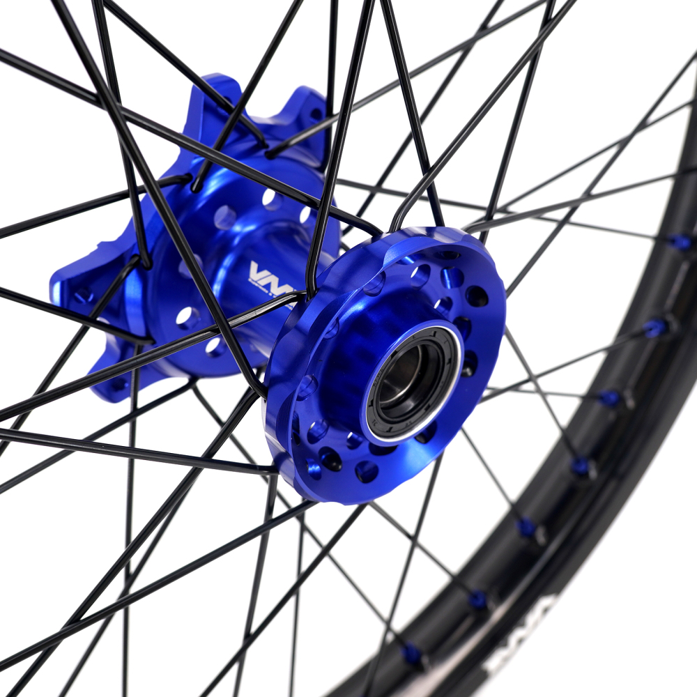 VMX 1.6*21" /2.15*18" Electric Bike Wheels Fit Surron Ultra Bee Dirt Bike Rim Blue Nipple Black Spoke