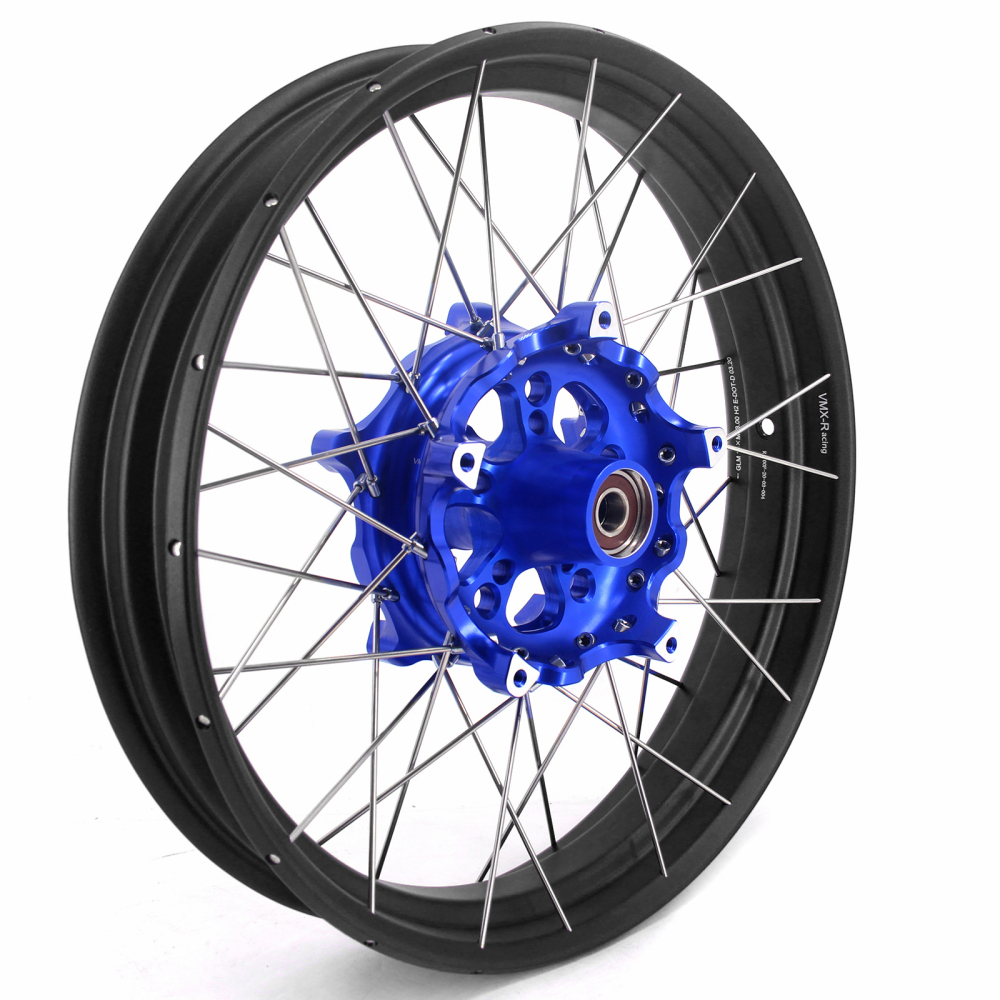 VMX Fit BMW R1200GS/R1250GS 2013-2022 Tubeless Motorcycle Wheels 3.0*19"/4.5*17" Set Blue Hub Black Rim