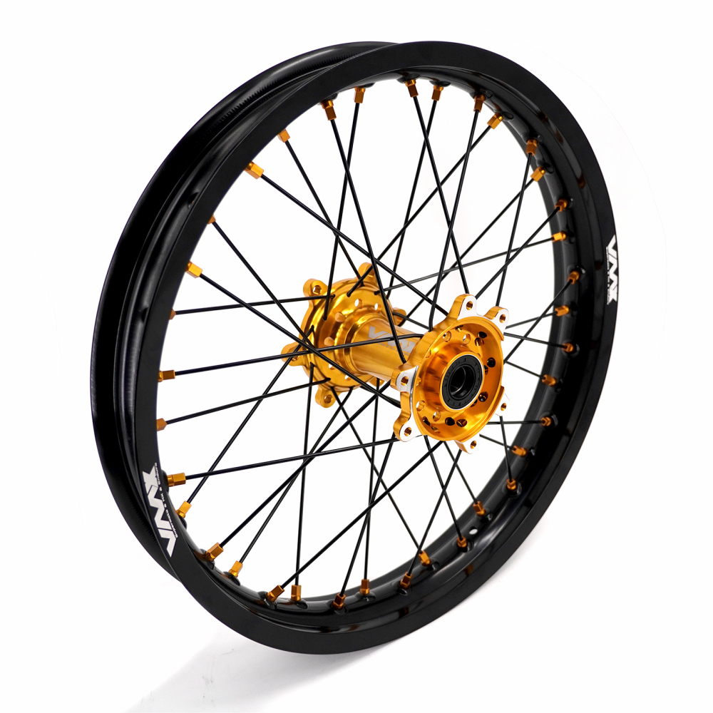 VMX 1.6*21" /2.15*18" Electric Bike Wheels Rims Fit Surron Ultra Bee  Dirt Bike Gold Nipple Black Spoke