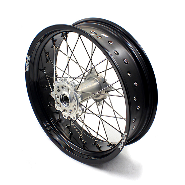 VMX 3.5/5.0 Motorcycle Supermoto Wheels Rim Set Fit TM Bike 2015-2024  Silver Hub