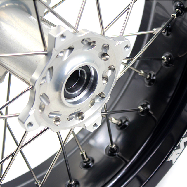 VMX 3.5/5.0 Motorcycle Supermoto Wheels Rim Set Fit TM Bike 2015-2024  Silver Hub