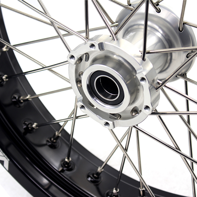 VMX 3.5/5.0 Motorcycle Supermoto Wheels Rim Set Fit TM Bike 2015-2024  Silver Hub