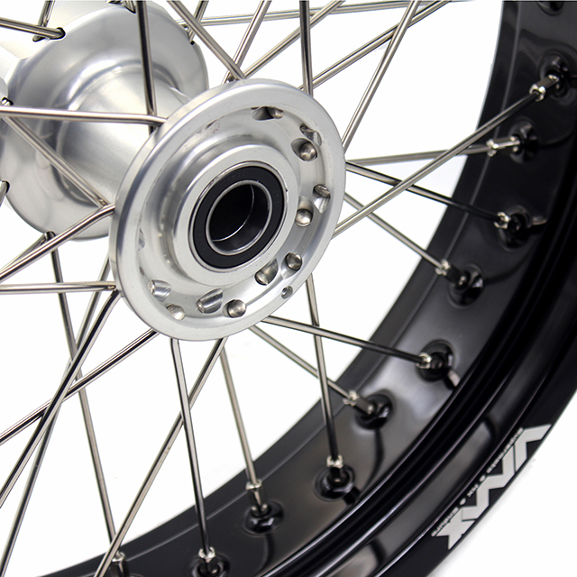 VMX 3.5/5.0 Motorcycle Supermoto Wheels Rim Set Fit TM Bike 2015-2024  Silver Hub