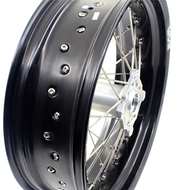 VMX 3.5/5.0 Motorcycle Supermoto Wheels Rim Set Fit TM Bike 2015-2024  Silver Hub
