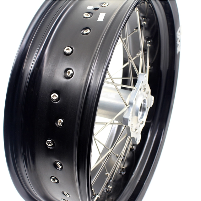Silver Rim Motard VMX 3.5/5.0 Supermoto Wheels Set Fit TM Bike 2015-2024 CNC Silver Hub