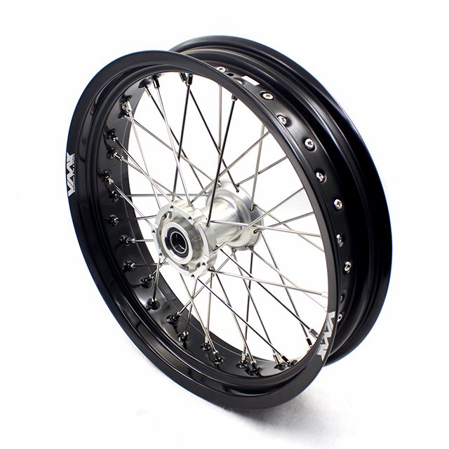 VMX 3.5/5.0 Motorcycle Supermoto Wheels Rim Set Fit TM Bike 2015-2024  Silver Hub