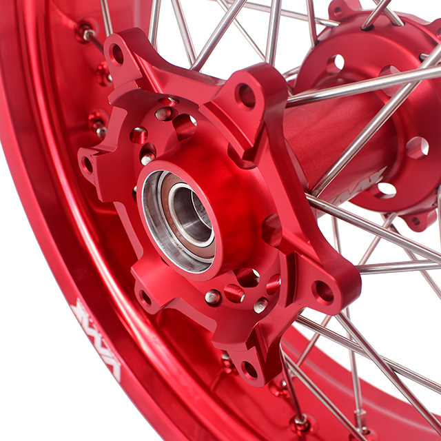 VMX 3.5/5.0 Motorcycle Supermoto Wheels Rims Compatible with Stark Varg  Red hub/rim