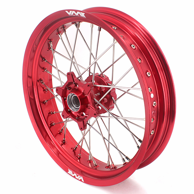 VMX 3.5/5.0 Motorcycle Supermoto Wheels Rims Compatible with Stark Varg  Red hub/rim