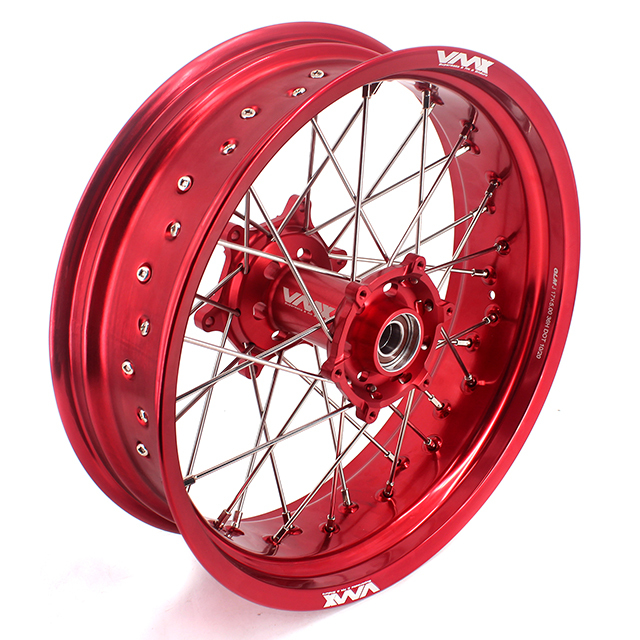 VMX 3.5/5.0 Motorcycle Supermoto Wheels Rims Compatible with Stark Varg  Red hub/rim